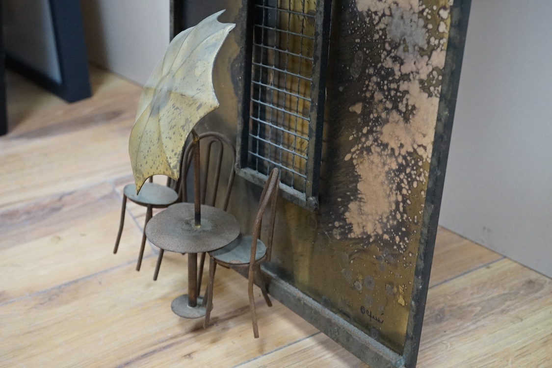Curtis Jere, sculpture, ‘The Artist's Cafe' (Curtis Freiler and Jerry Fels, American), signed, 95cm high. Condition - good